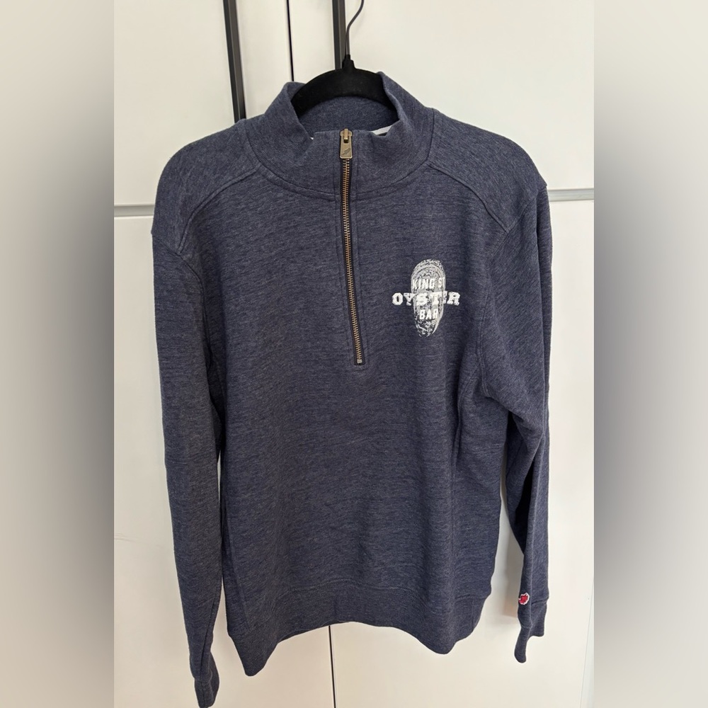 League Navy Quarter Zip. Size Small. King Street Oyster Bar. VA MD DC